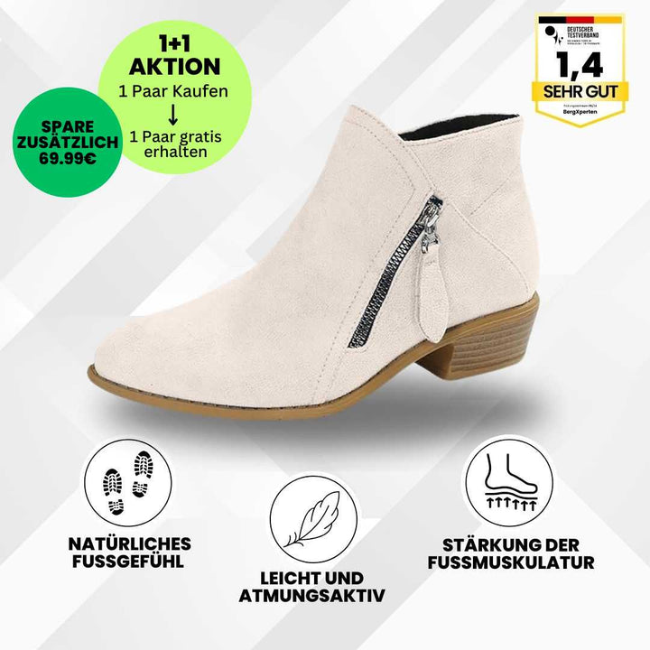 "Ergonomische Stiefeletten für Damen, atmungsaktiv, mit rutschfester Sohle und geräumiger Zehenbox für maximalen Komfort."