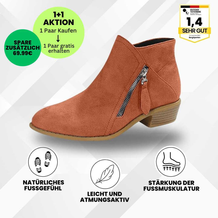 "Ergonomische Stiefeletten für Damen, atmungsaktiv, mit rutschfester Sohle und geräumiger Zehenbox für maximalen Komfort."