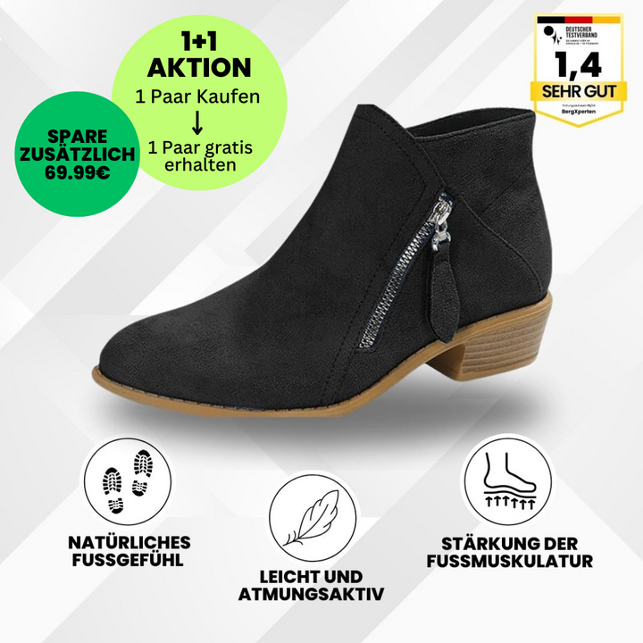 "Ergonomische Stiefeletten für Damen, atmungsaktiv, mit rutschfester Sohle und geräumiger Zehenbox für maximalen Komfort."