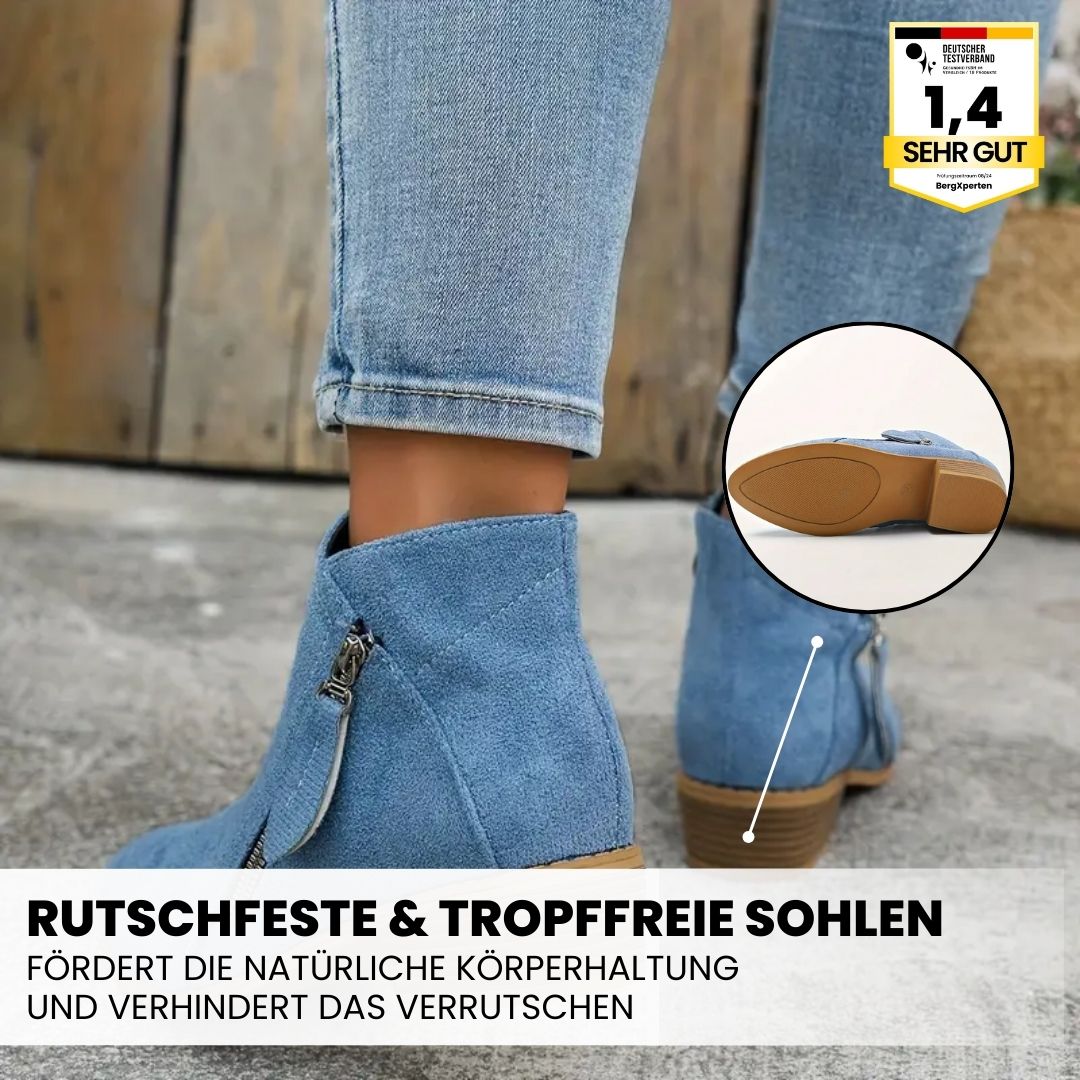 "Ergonomische Stiefeletten für Damen, atmungsaktiv, mit rutschfester Sohle und geräumiger Zehenbox für maximalen Komfort."
