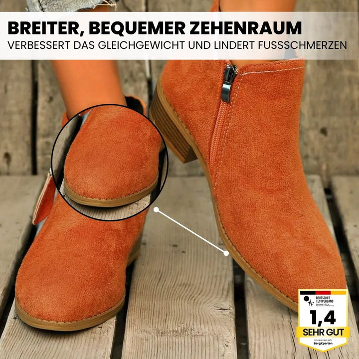 "Ergonomische Stiefeletten für Damen, atmungsaktiv, mit rutschfester Sohle und geräumiger Zehenbox für maximalen Komfort."