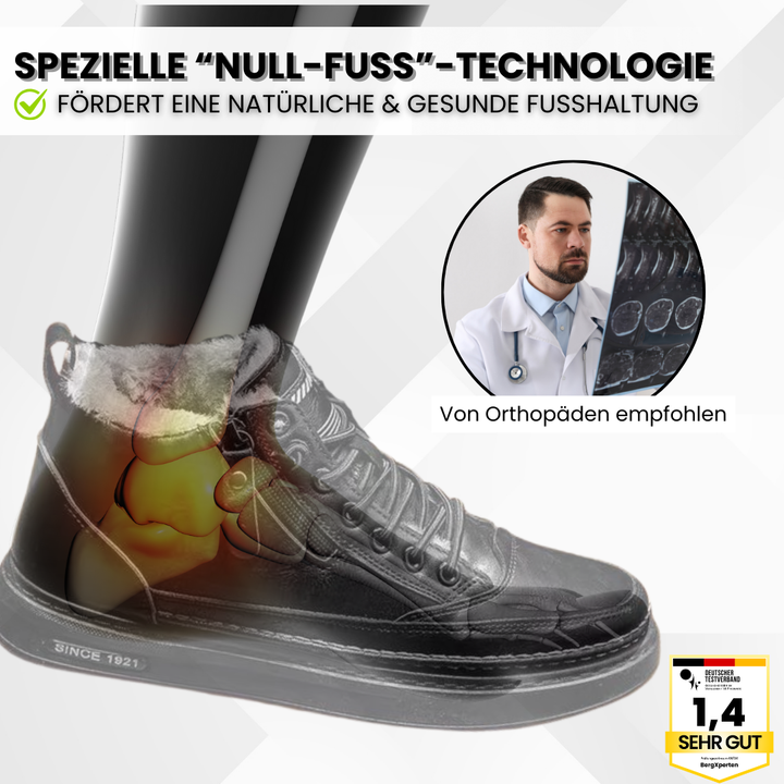 "Ergonomische Thermoschuhe für Damen, schwarz, gefüttertes Innenfutter, robuste Sohle, ideal für kaltes Wetter"