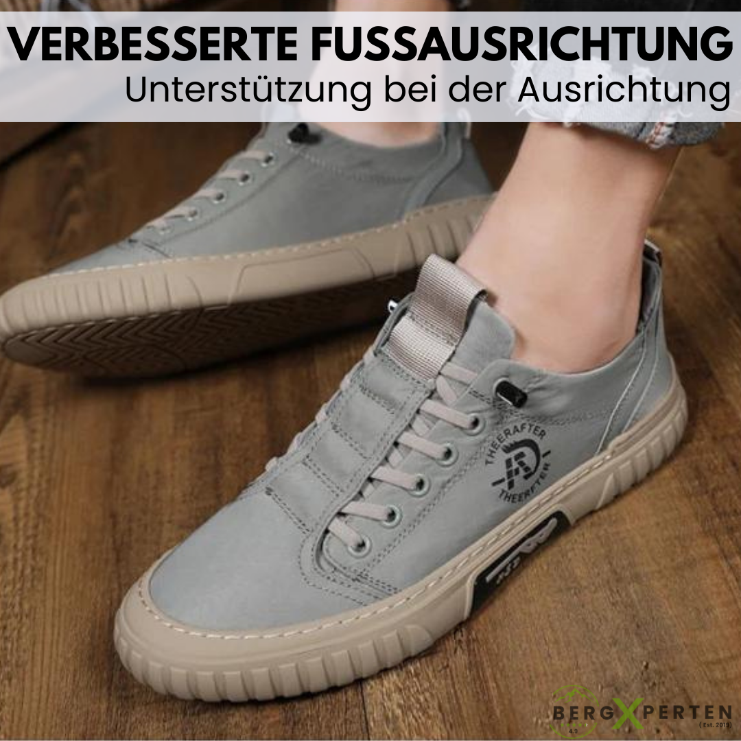 "Ergonomische Unisex-Schuhe mit flexibler Sohle und atmungsaktivem Obermaterial zur Schmerzlinderung, seitliche Ansicht."