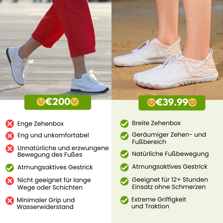 "Ergonomische, wasserdichte Barfußschuhe mit rutschfester Sohle, ideal für Komfort und gesundheitsschonendes Gehen."