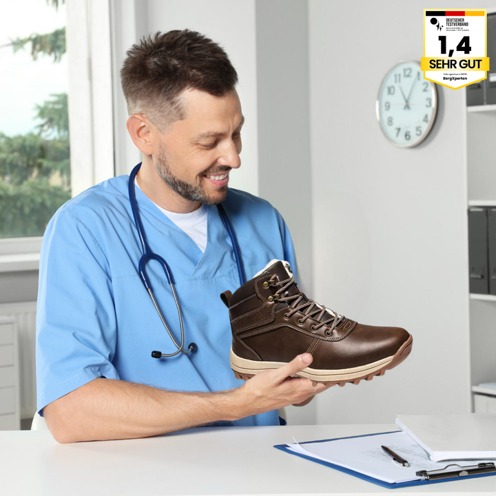 "Ergonomische, wasserdichte Winterschuhe, schwarzer Stiefel für kalte Tage, bequeme Passform, atmungsaktiv, schmerzlindernd."