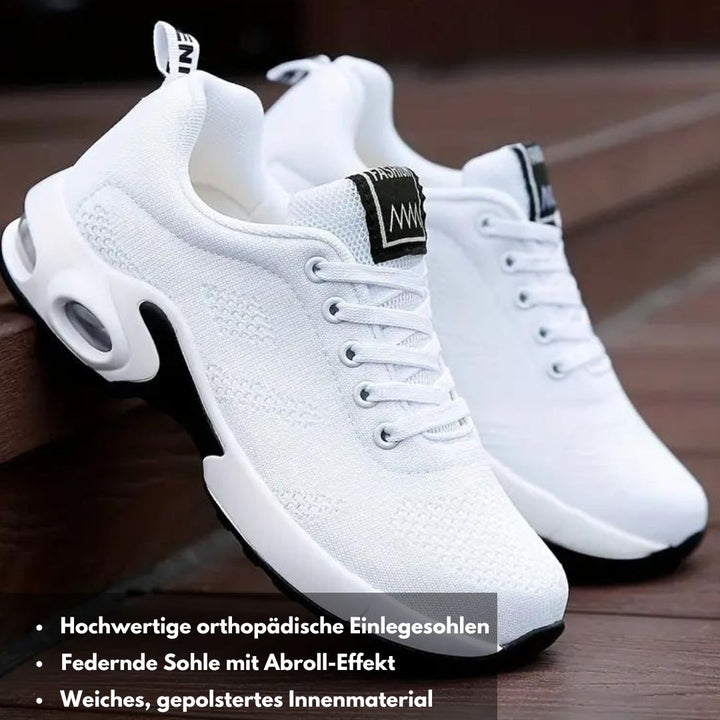 Ergonomischer Damen-Schuh AeroSole in Schwarz, lindert Schmerzen, bietet Komfort, atmungsaktiv und rutschfest.