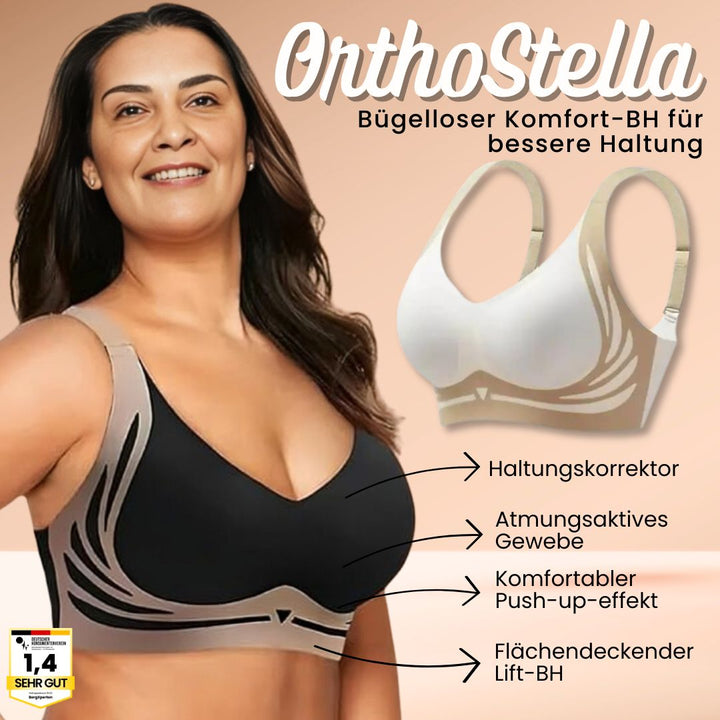 "Ergonomischer Komfort-BH ohne Bügel, nahtlos in Beige mit Push-Up Effekt für optimale Unterstützung und Tragekomfort."