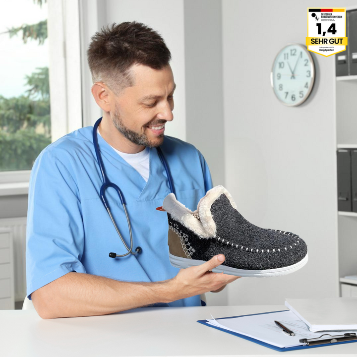 "Ergonomischer Komfortschuh, blau, plüschgefüttert, für Damen, rutschfeste Sohle, elegantes Design, fußfreundlich"