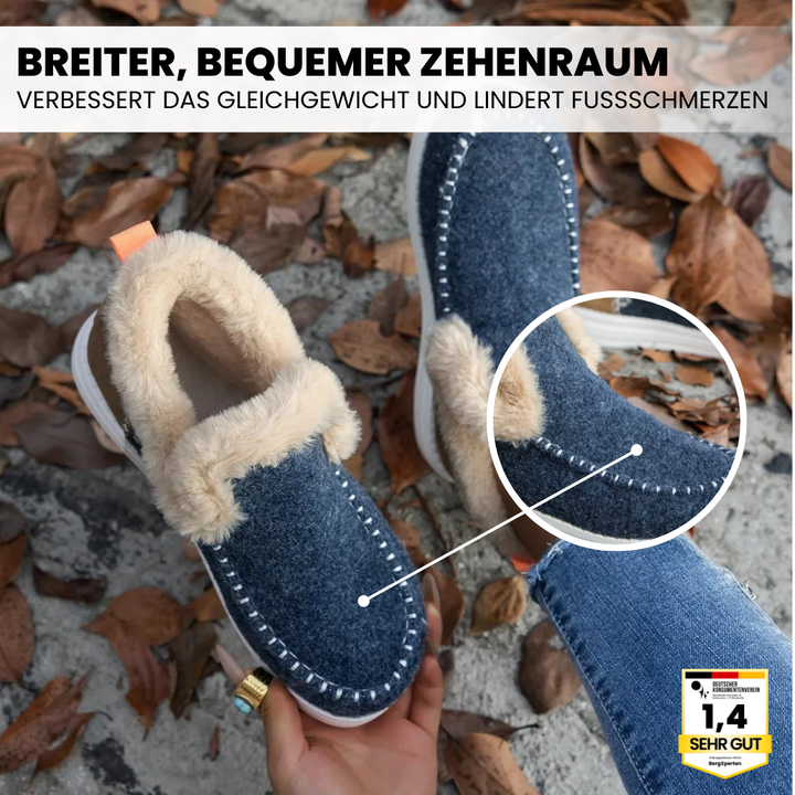 "Ergonomischer Komfortschuh, blau, plüschgefüttert, für Damen, rutschfeste Sohle, elegantes Design, fußfreundlich"