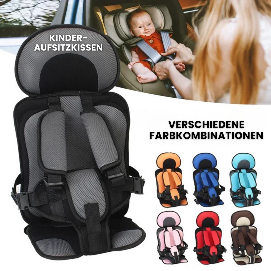 "Ergonomischer SafeRide Kindersitz mit verstärktem Seitenaufprallschutz, verstellbarem Kopf- und Nackenschutz im Auto"