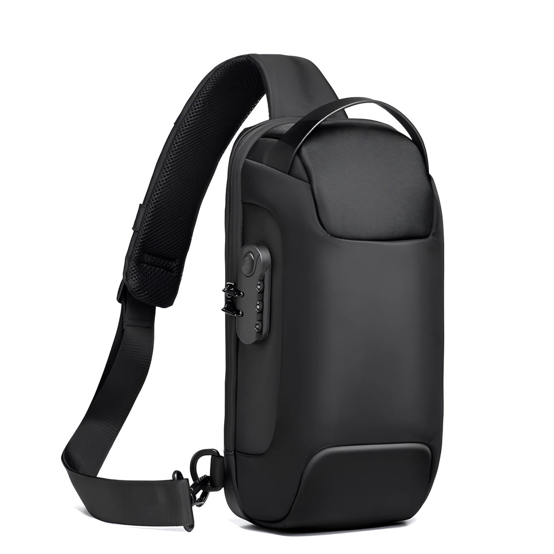 "Ergonomischer USB Rucksack Herren, Anti-Diebstahl, wasserdicht, für Pendeln/Reisen, mit USB-Port, Schwarz"