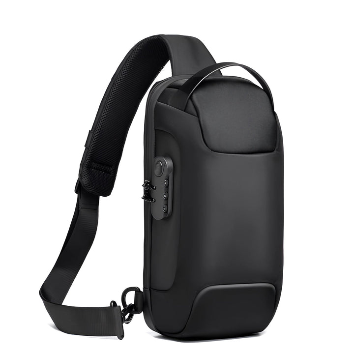 "Ergonomischer USB Rucksack Herren, Anti-Diebstahl, wasserdicht, für Pendeln/Reisen, mit USB-Port, Schwarz"