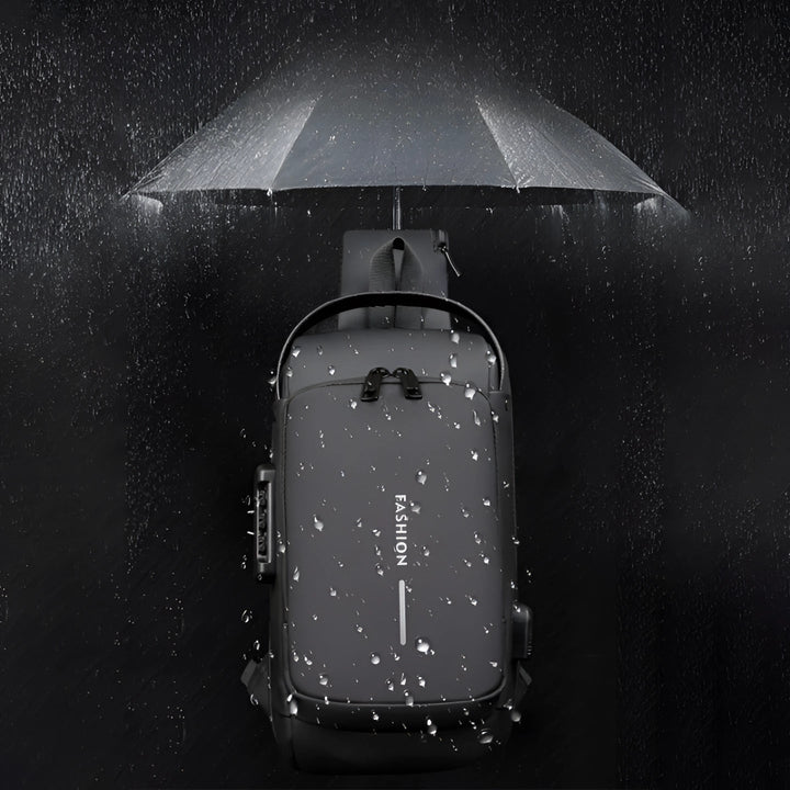 "Ergonomischer USB Rucksack Herren, Anti-Diebstahl, wasserdicht, für Pendeln/Reisen, mit USB-Port, Schwarz"