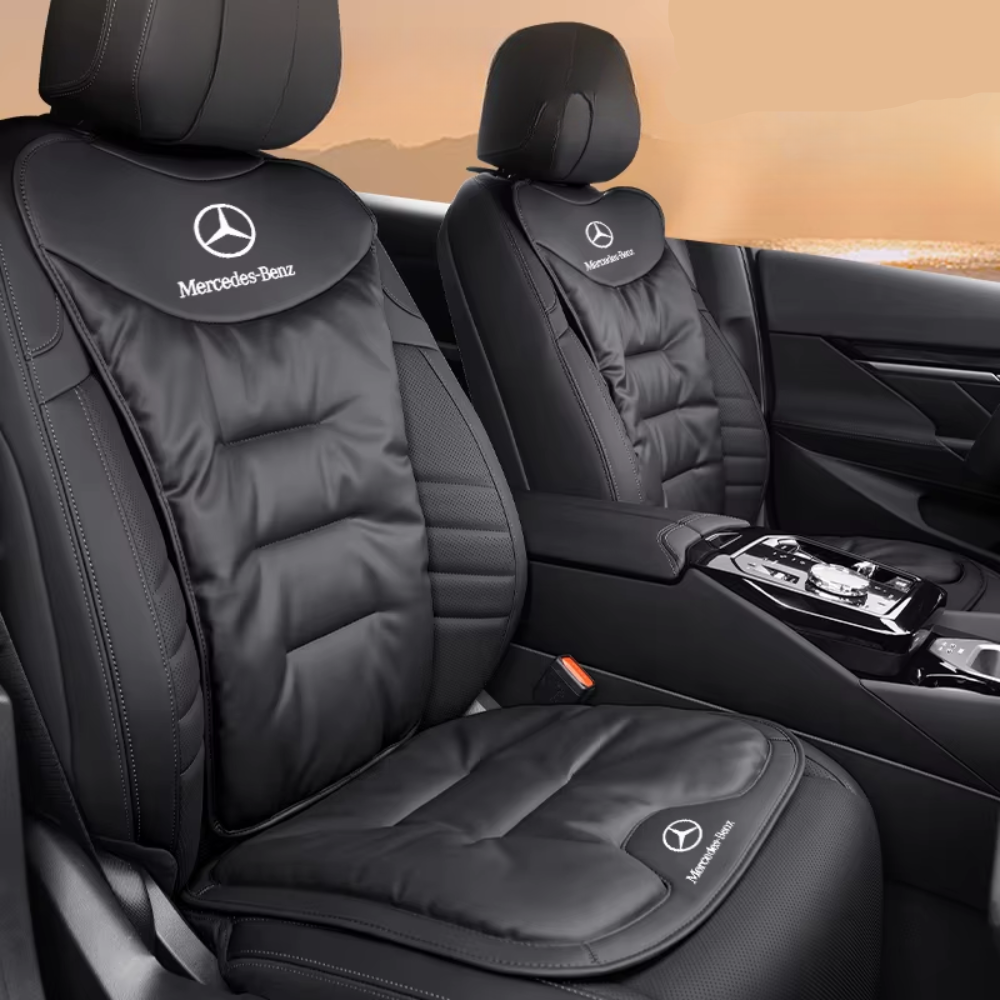 "Ergonomisches Autositzkissen auf Autositzen, beiges Material für optimale Rückenunterstützung, ergonomisch geformt."