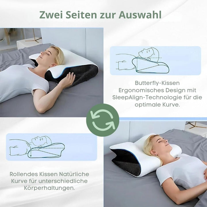 Ergonomisches orthopädisches Kissen aus Memory-Schaum zur Nacken- und Rückenschmerzlinderung, verbessert Schlafqualität.