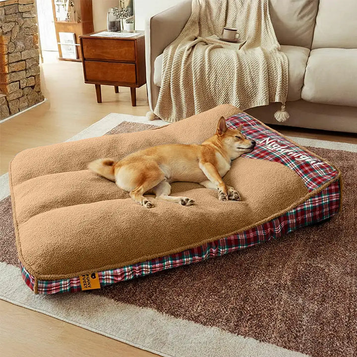 Soft fluffy rectangle dog bed, washable, designed for large breeds' ultimate comfort