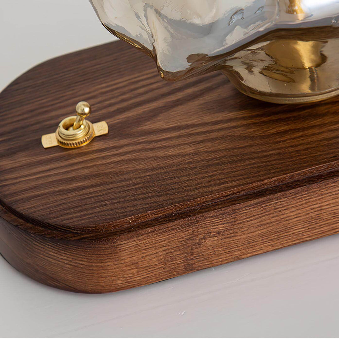 Glas Tischlampe Ice Stein Design