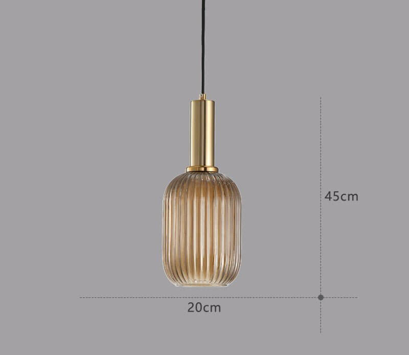 Retro Hängeleuchte aus farbigem Glas