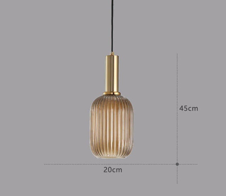 Retro Hängeleuchte aus farbigem Glas