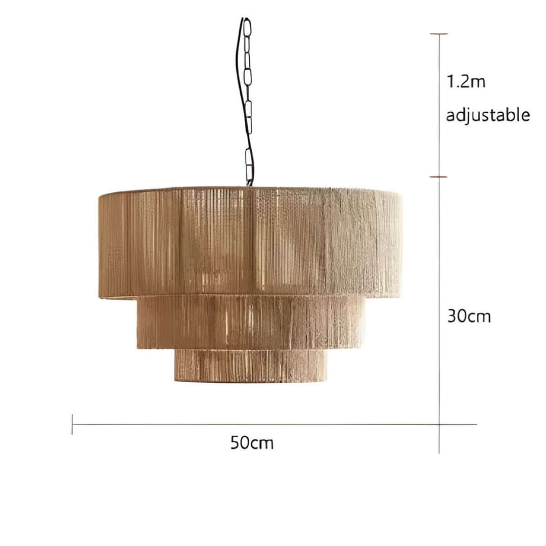 Hängeleuchte mit Naturfaser-Seil - Designlampe