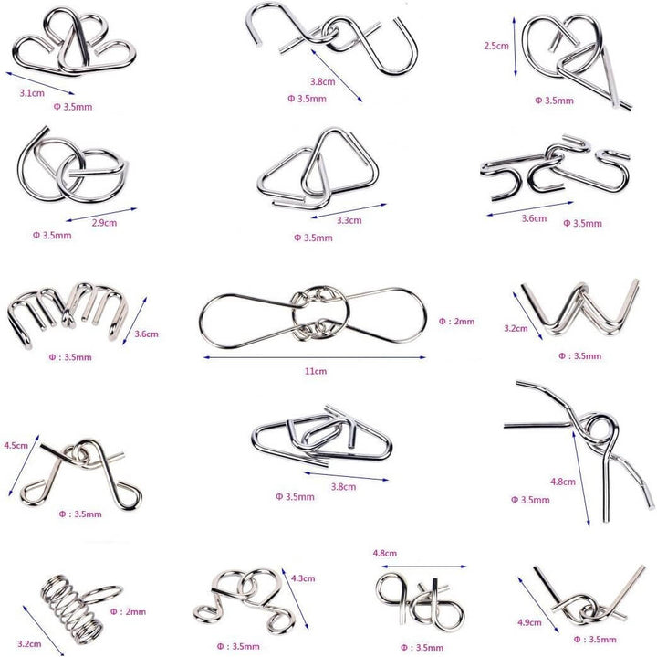 Metall-Puzzle-Ring-Set - Gehirntraining & Logikspiel