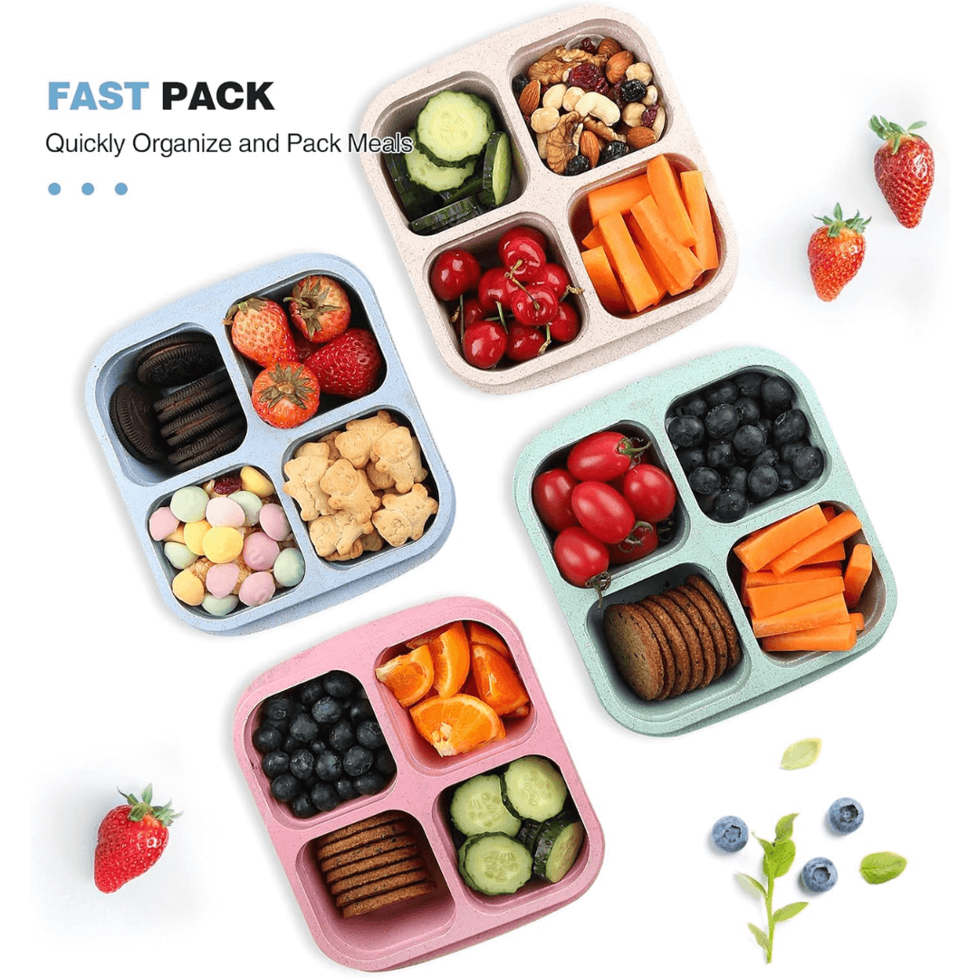 4-Fach Bento-Box Meal-Prep-Behälter