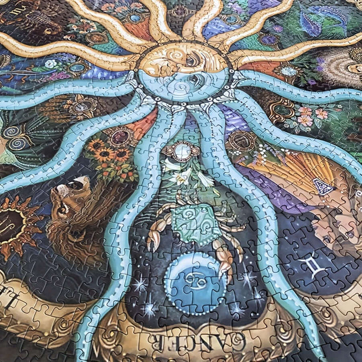 1000-teiliges Rundpuzzle - Sternzeichen-Motiv
