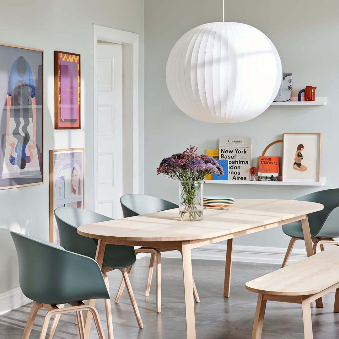 Moderne Hängelampe Weiß - Seide &Stahl