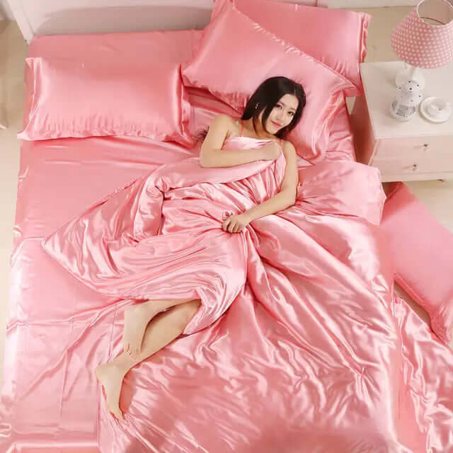 Satin-Bettbezug Set für Luxuriösen Schlafkomfort