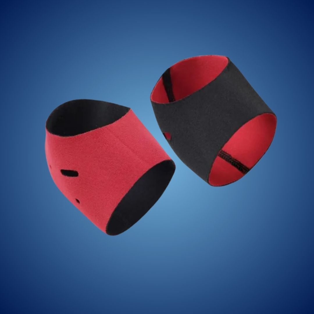 Fersensocken für trockene, rissige Fersen in Beige, elastisch, feuchtigkeitsspendend, ideal bei Plantarfasziitis.