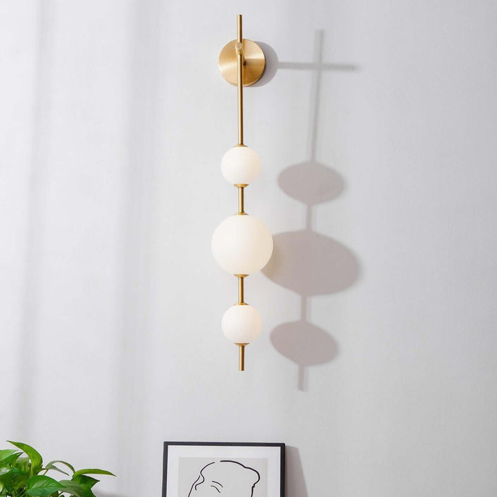 Vertikale Kugel-Wandleuchte Goldoptik