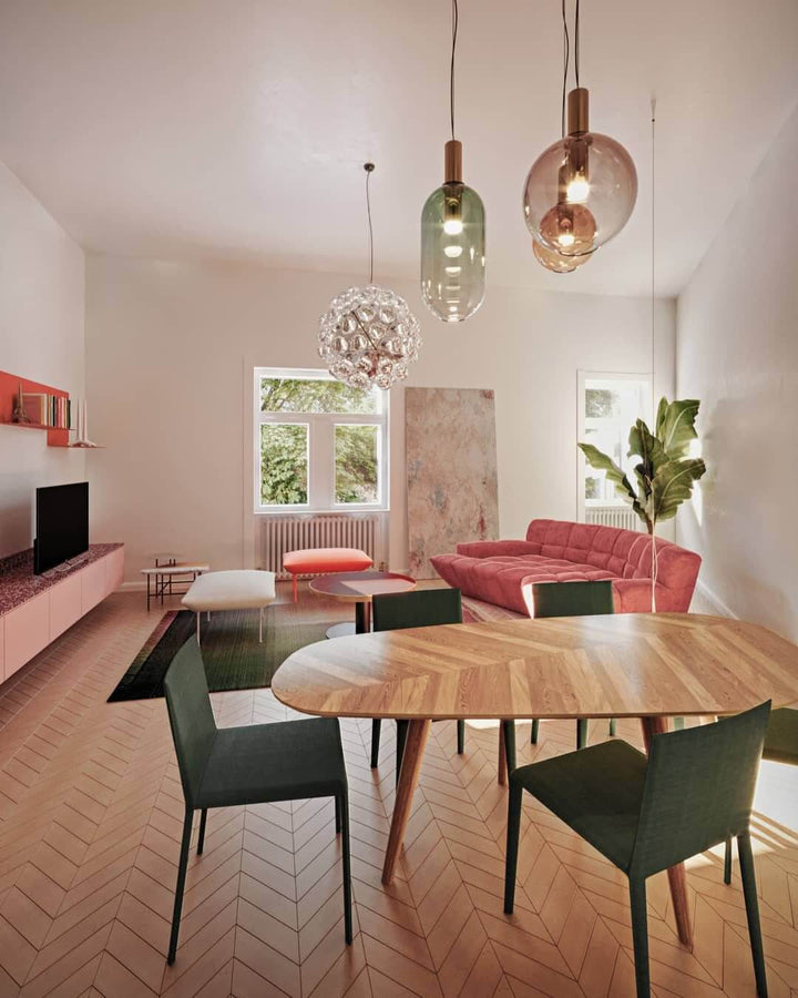 Elegante Pendelleuchte Glas & Metall