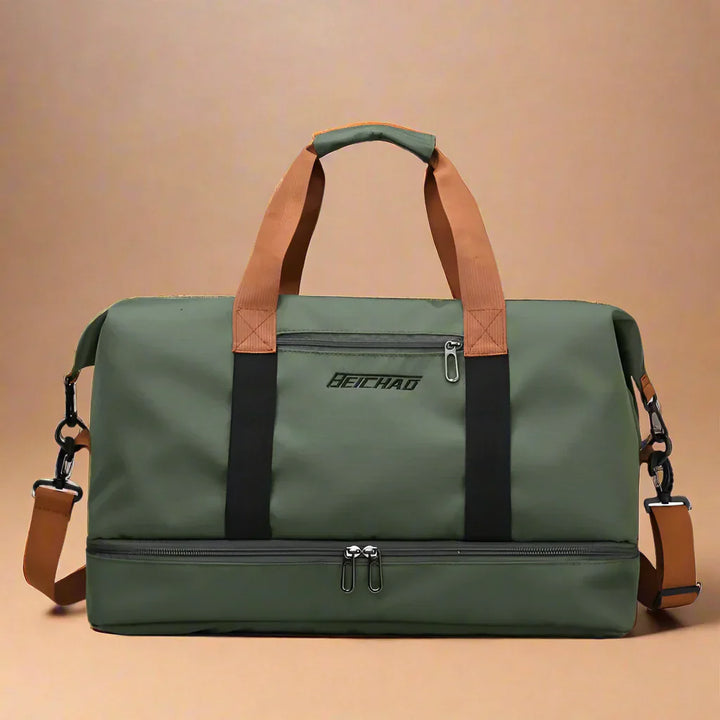 "FlexFit Pro Duffel - Kompakte, elegante Reisetasche mit zahlreichen Fächern, ideal für Fitnessstudio und Abenteuerreisen."