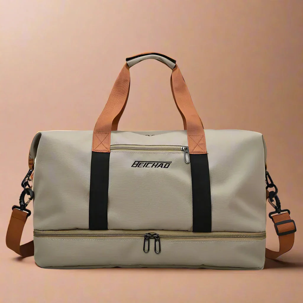 "FlexFit Pro Duffel - Kompakte, elegante Reisetasche mit zahlreichen Fächern, ideal für Fitnessstudio und Abenteuerreisen."