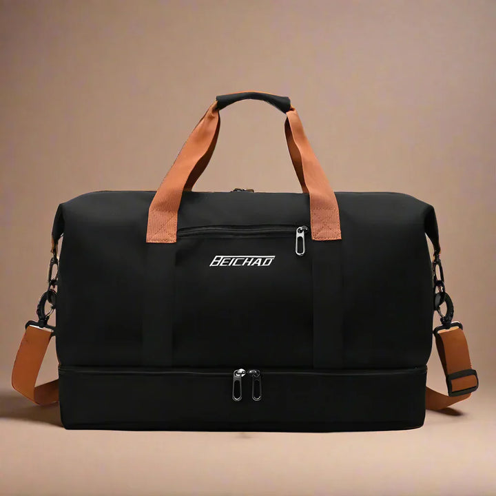 "FlexFit Pro Duffel - Kompakte, elegante Reisetasche mit zahlreichen Fächern, ideal für Fitnessstudio und Abenteuerreisen."