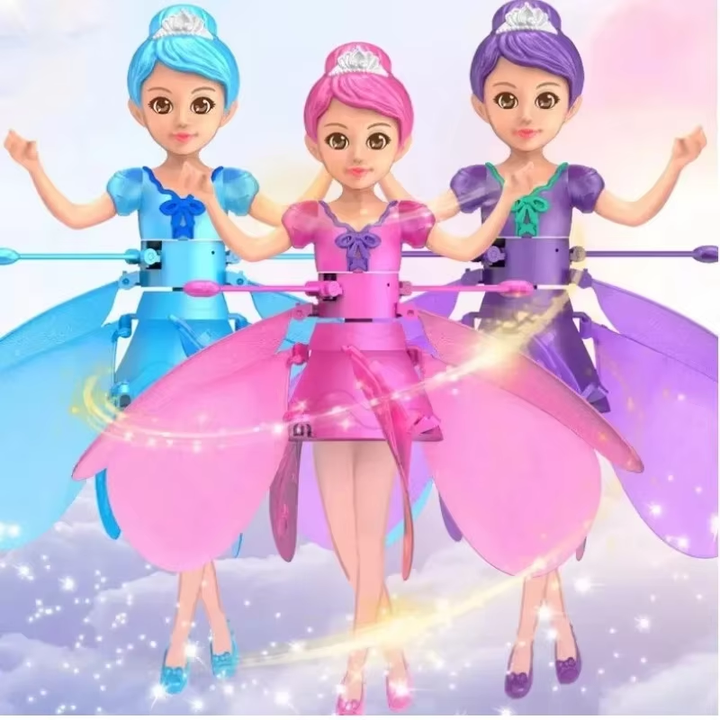 Kids gesture control flying toy with LED lights, interactive fun for children.
