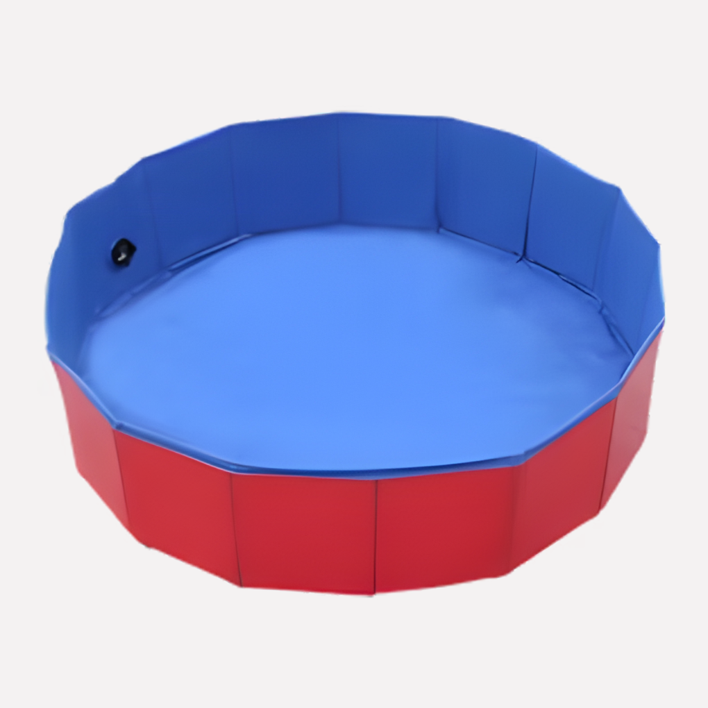 Portable dog pool, anti-slip pet bath, foldable design, durable for outdoor dog summer play