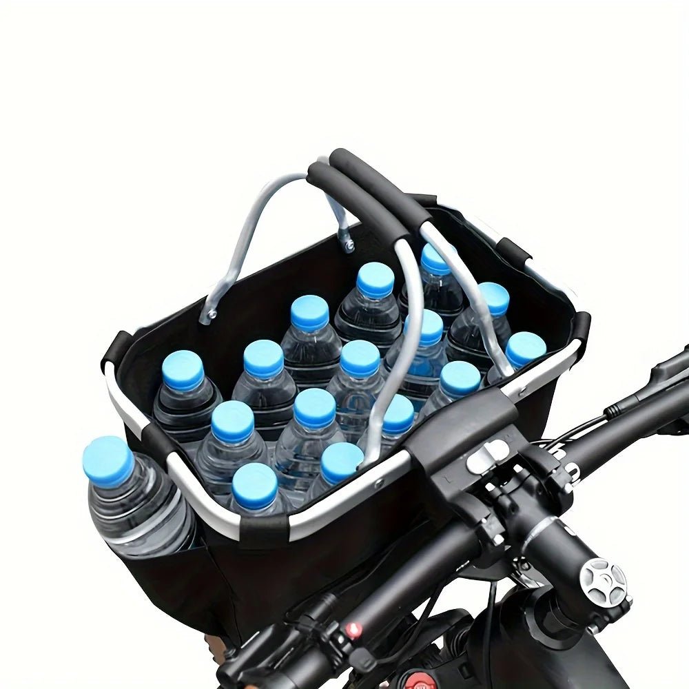 Pet travel bike basket for small pets, durable and secure, clips onto handlebars