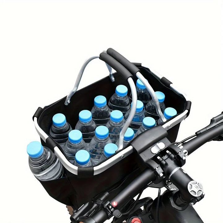 Pet travel bike basket for small pets, durable and secure, clips onto handlebars
