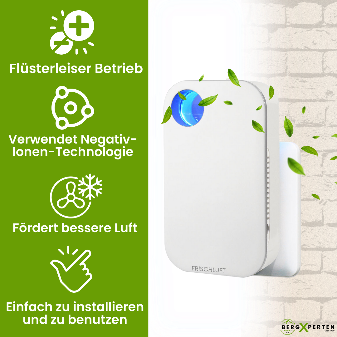 FrischLuft Pro Ionisator, kompakter Luftreiniger; reduziert Allergene, Staub & Gerüche, saubere Luft für Zuhause.