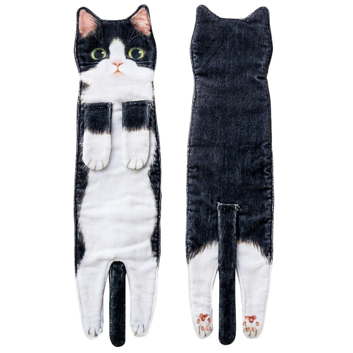 Delightful cat-themed hand towel, plush & absorbent, brightens up any pet lover's bathroom.