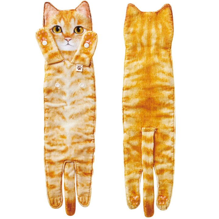 Novelty cat hand towel, quick-dry & highly absorbent, ideal gift for cat moms & pet owners.