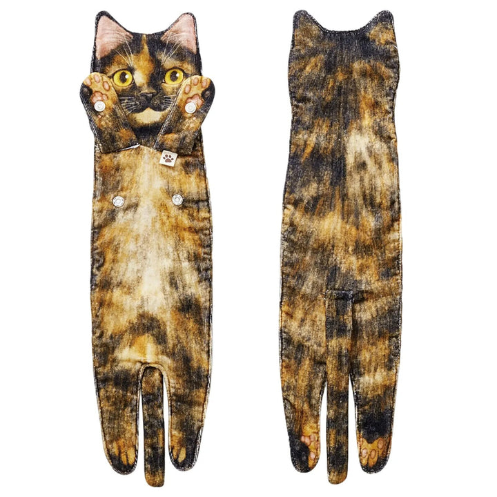 Adorable cat hand towel, soft & quick-drying, a charming addition to any pet lover's home decor.