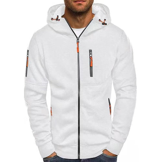 Gemütlicher Herren Kapuzenpullover mit zeitlosem Design, eleganter Grauton, weicher Baumwollstoff für hohen Tragekomfort.