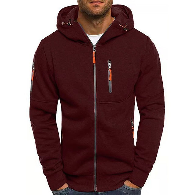 Gemütlicher Herren Kapuzenpullover mit zeitlosem Design, eleganter Grauton, weicher Baumwollstoff für hohen Tragekomfort.