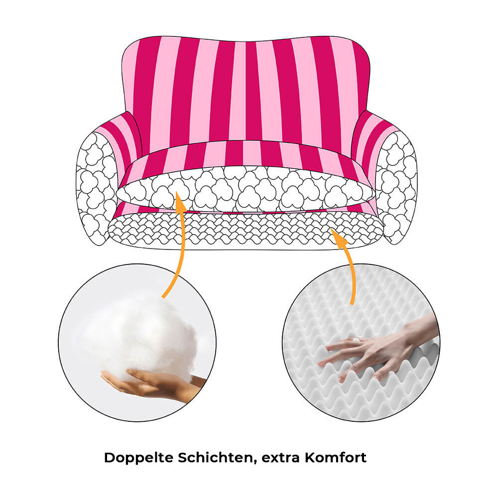 "Gestreiftes doppellagiges Haustierschlafsofa mit Lammwolle, ideal für Katzen und Hunde, beige und schwarz-weiß verfügbar"
