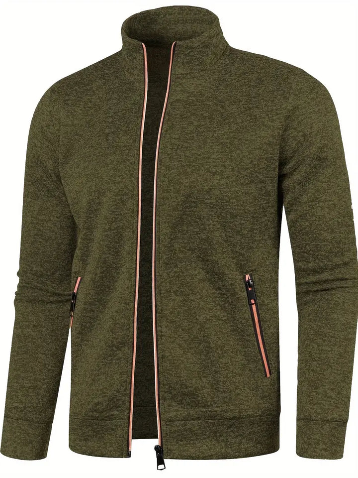 Graue Herren Weste mit Reißverschluss vorne, ideal für Winter, bietet Stil und Komfort für vielseitige Aktivitäten.