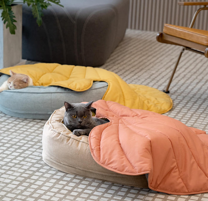 Stylish leaf shape pet mat & blanket adds a touch of nature to home decor.