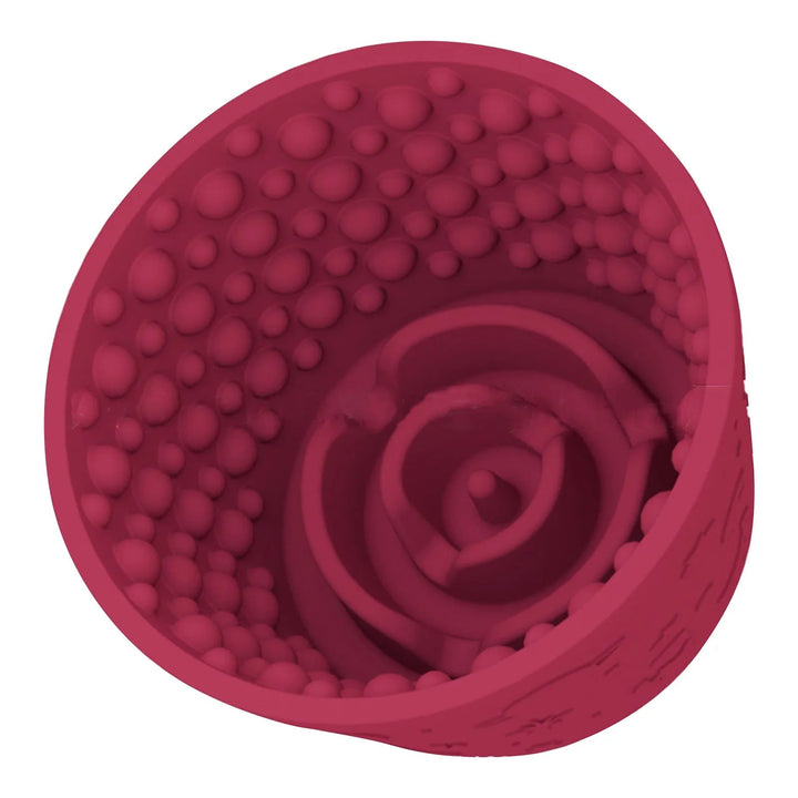 Dog licking mat slow feeder bowl with suction cups, designed to reduce pet anxiety and improve oral hygiene.