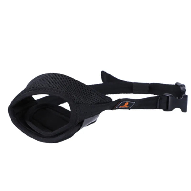 Adjustable pet safety mesh muzzle for dogs, ensuring breathability and humane training